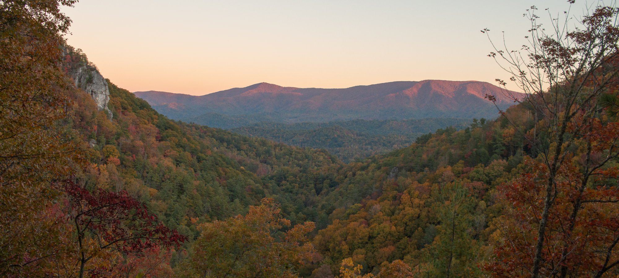 sunset over a mountain top