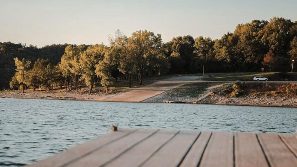 dock at sunset