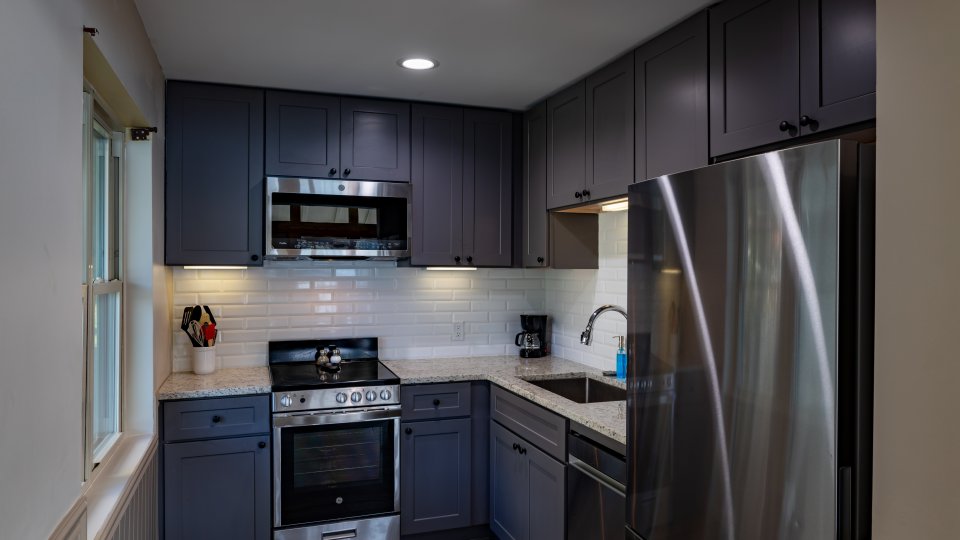 full kitchen with stainless steel appliances