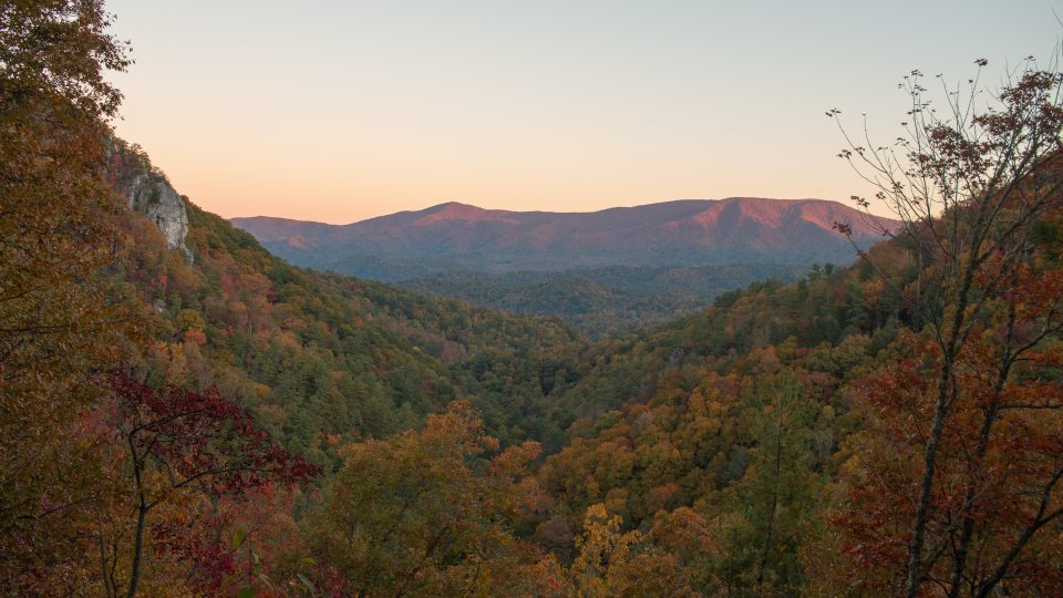 sunset over a mountain top