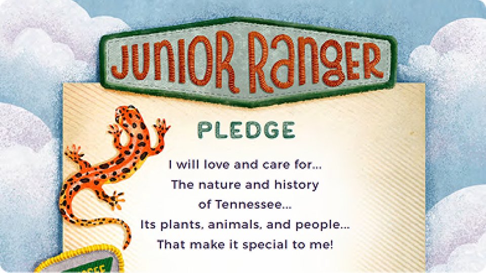 illustration of a page that sites the junior ranger pledge