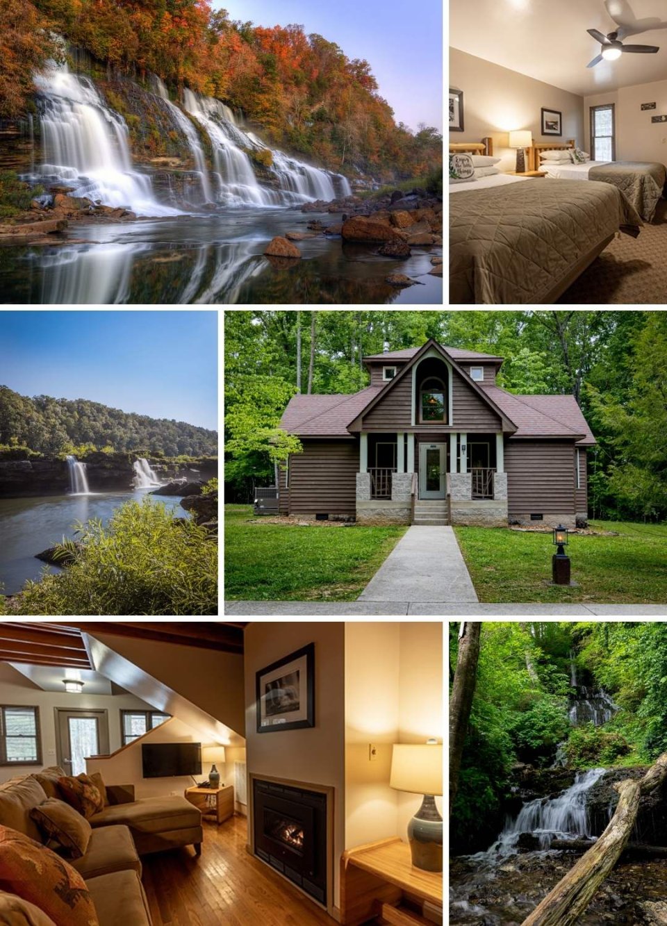 Collage of nature scenes and cozy home interiors.